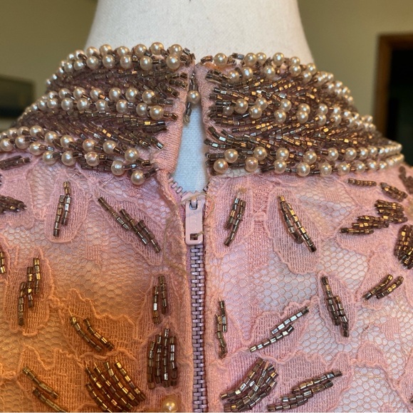 Valentina Ltd • 1960s Pink Beaded Cocktail Sheath • Vintage Mad Men Era • XS - Picture 8 of 10